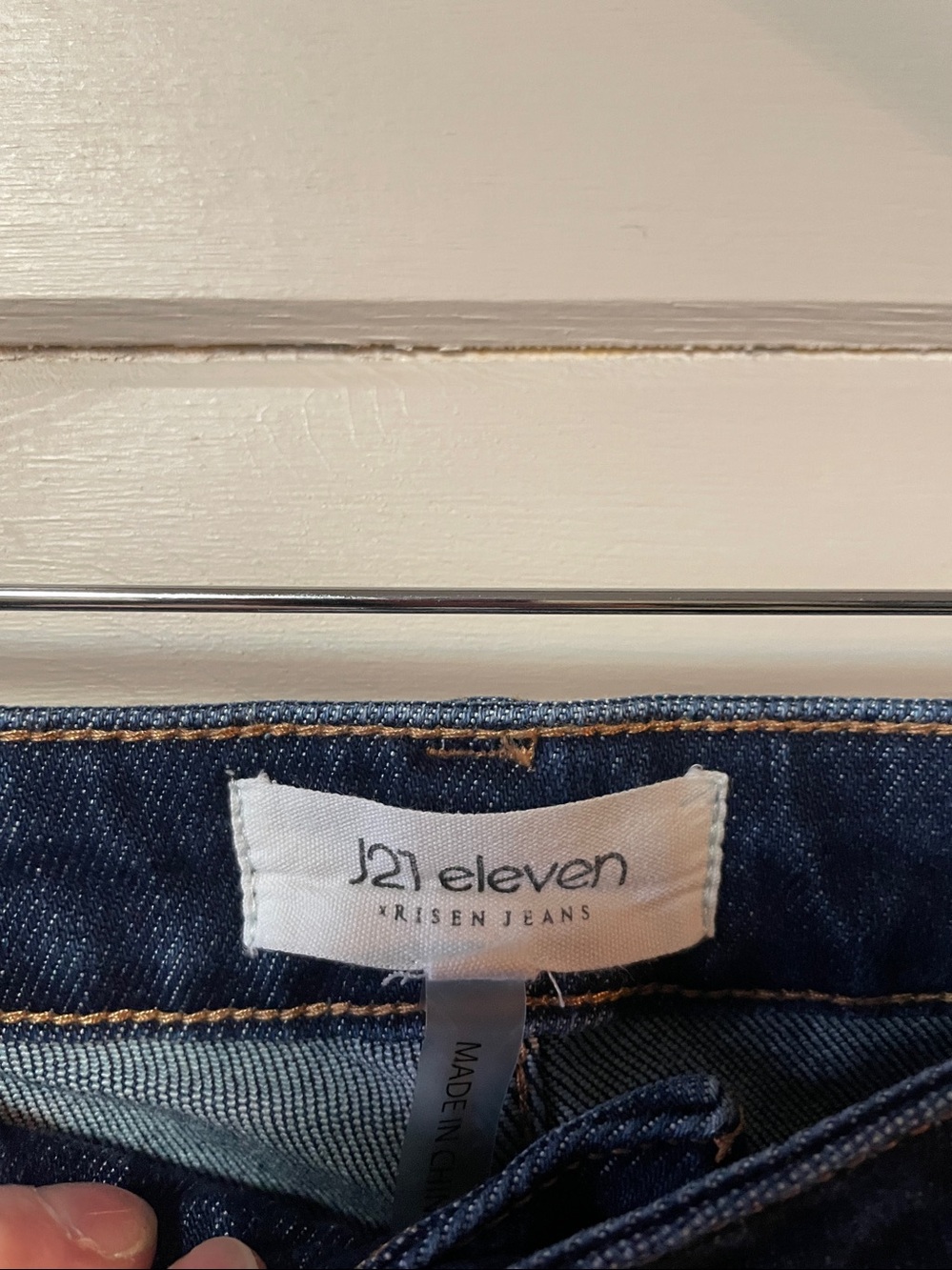 J21 Eleven by Risen High Rise Dark Wash Straight Leg Jeans Size 29. - Picture 5 of 12